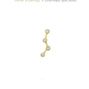 Constellation single earring stud Diamond & gold